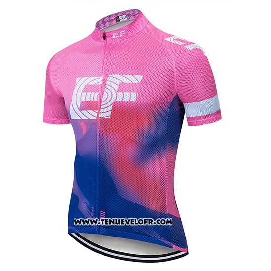 2019 Maillot Ciclismo Ef Education First Rose Bleu Manches Courtes et Cuissard